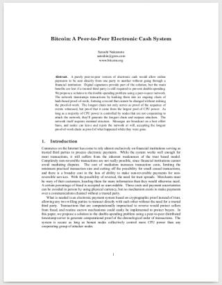 O artigo que apresentou o conceito do Bitcoin, disponível para leitura [aqui](https://bitcoin.org/bitcoin.pdf).