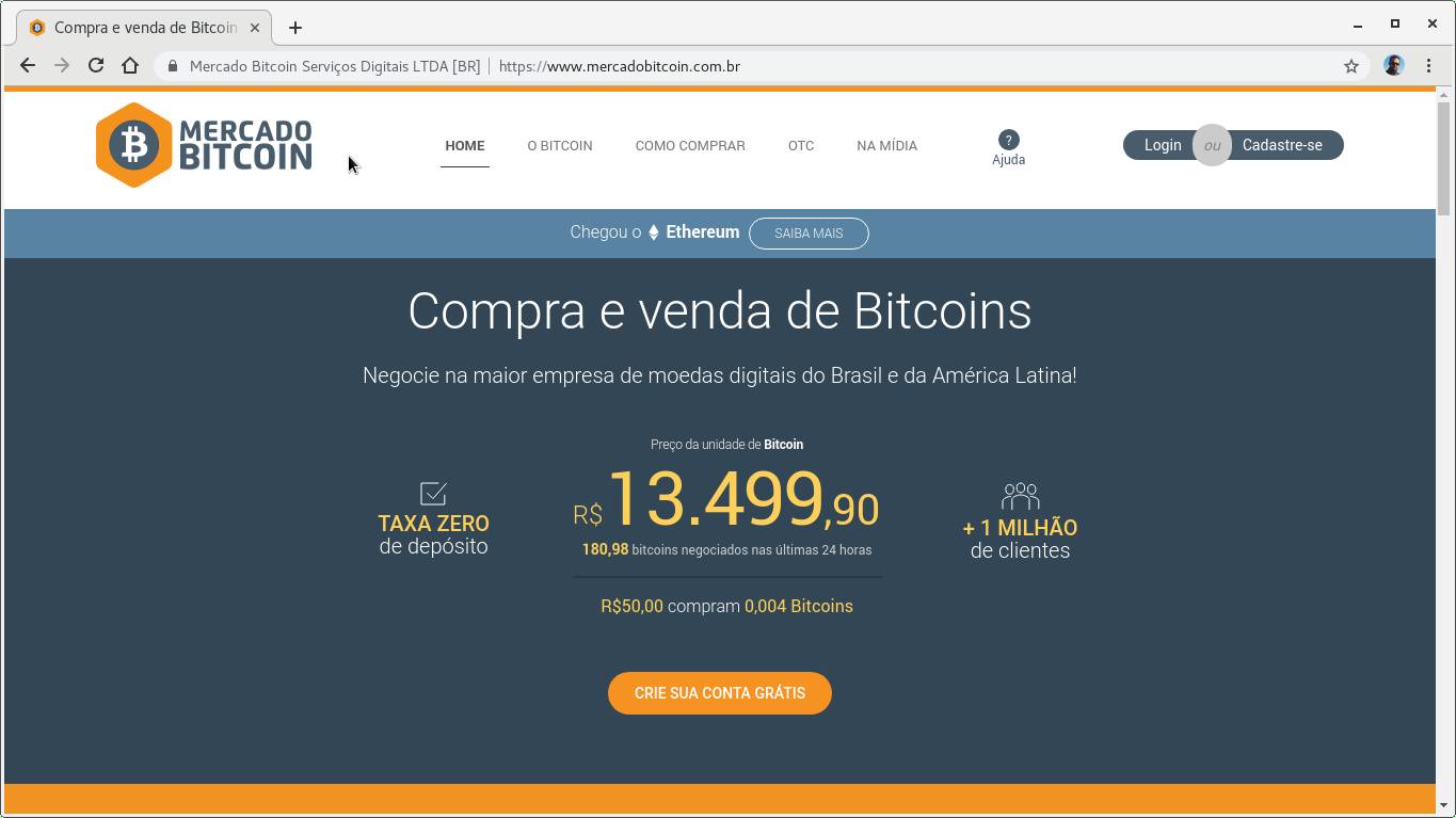 [Mercado Bitcoin](https://www.mercadobitcoin.com.br): a primeira corretora Bitcoin do Brasil.