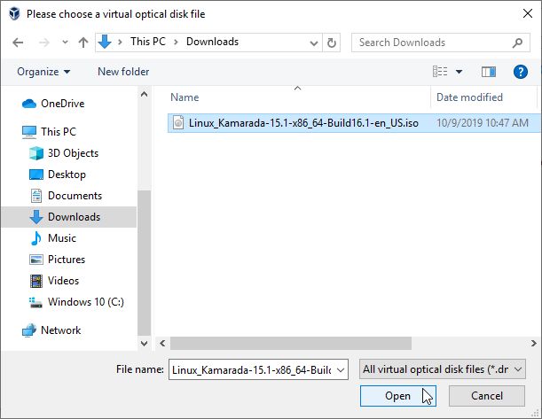 Download virtual optical disk file