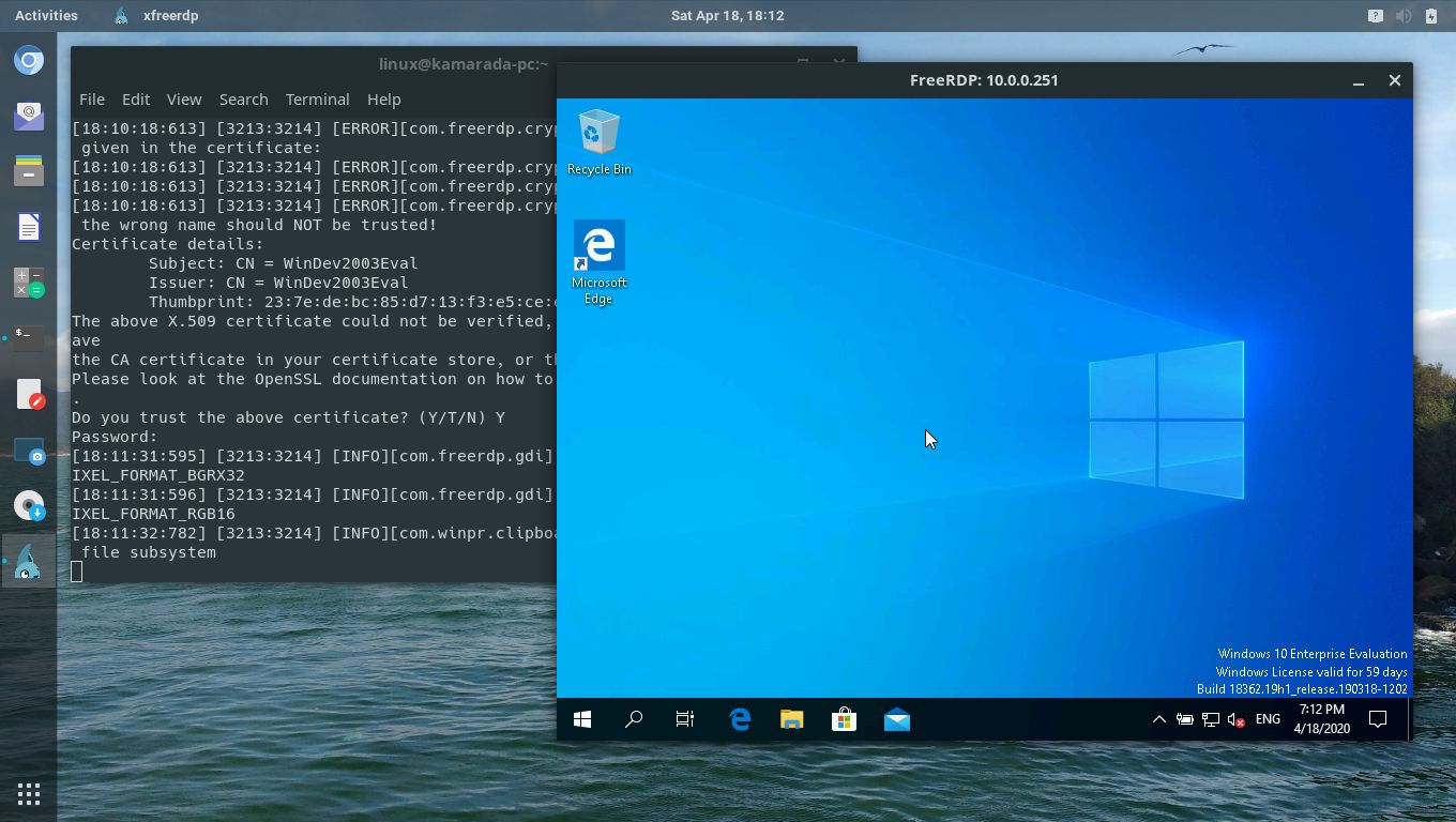 remote desktop connection linux