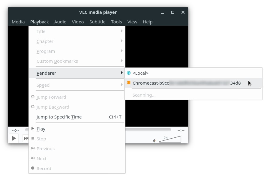 VLC Chromecast. Cast player