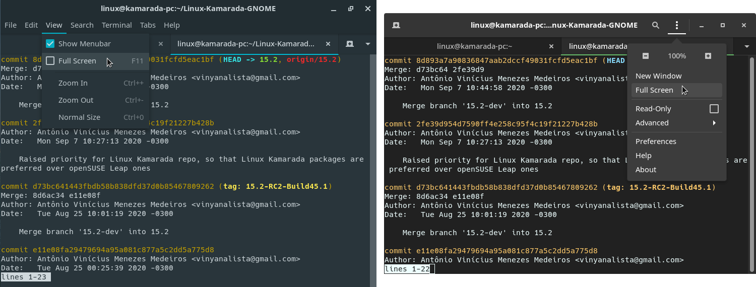 Terminal: before and after